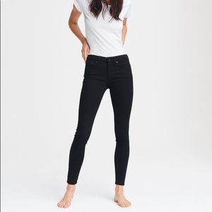 Rag & Bone “No Fade Black” Cate Mid-rise Skinny Jeans